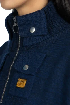 Hot Kapital 8G Cotton Wool NICKLE 4 Half ZIP Sweater - Navy