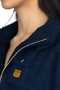Hot Kapital 8G Cotton Wool NICKLE 4 Half ZIP Sweater - Navy
