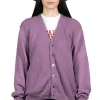 Best Kapital 10G ECO Knit Elbow CONEYBOWY Short Cardigan - Pink x Purple