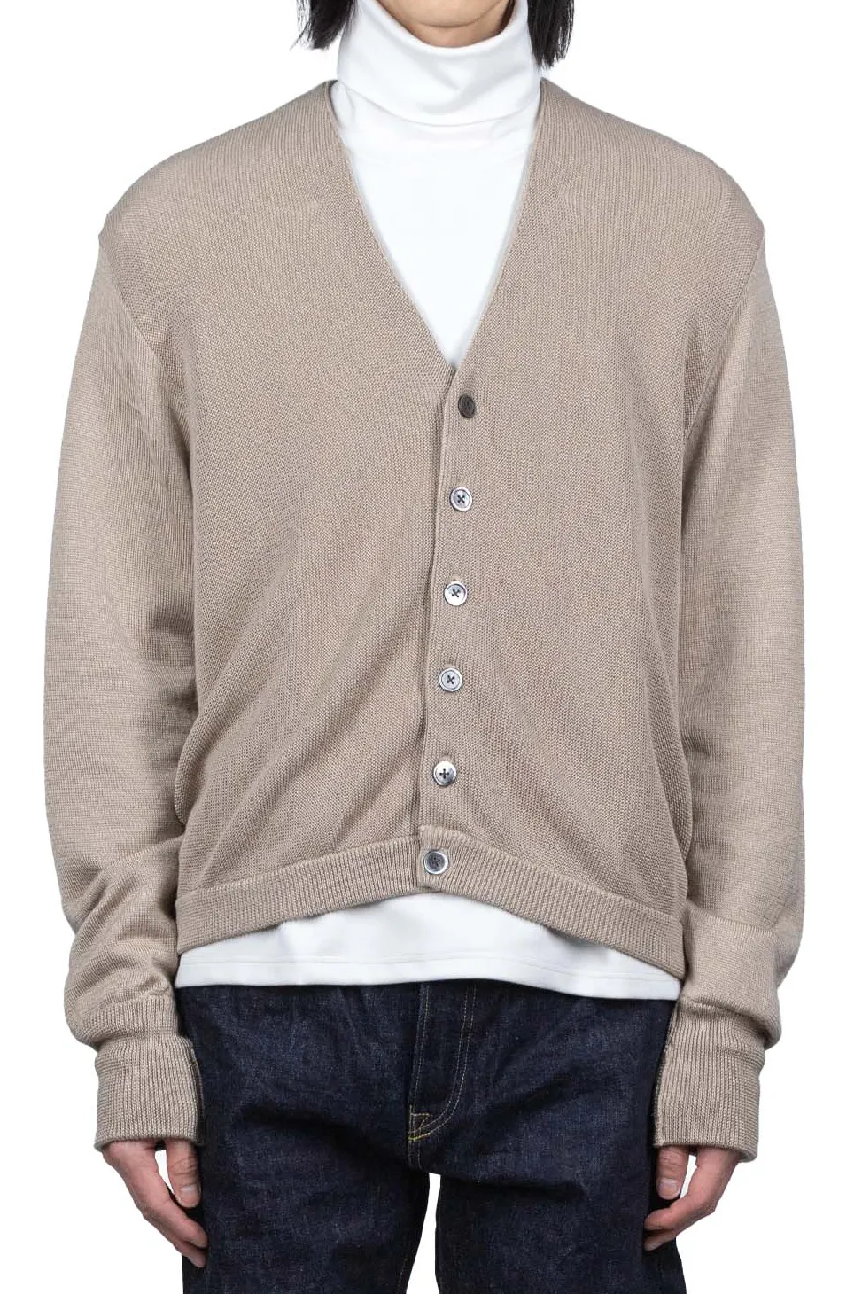 New Kapital 10G ECO Knit Elbow CONEYBOWY Short Cardigan - Beige