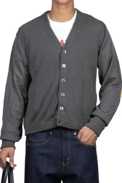 Fashion Kapital 10G ECO Knit Elbow CONEYBOWY Short Cardigan - Grey