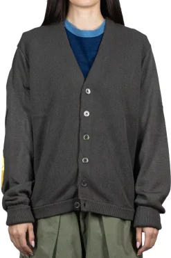 Fashion Kapital 10G ECO Knit Elbow CONEYBOWY Short Cardigan - Grey