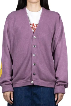 Best Kapital 10G ECO Knit Elbow CONEYBOWY Short Cardigan - Pink x Purple