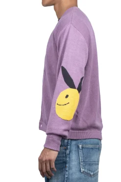 Best Kapital 10G ECO Knit Elbow CONEYBOWY Short Cardigan - Pink x Purple