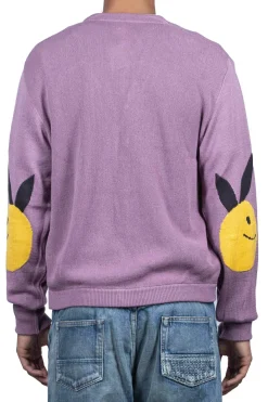Best Kapital 10G ECO Knit Elbow CONEYBOWY Short Cardigan - Pink x Purple