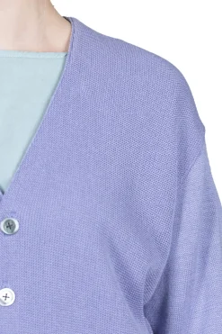 Clearance Kapital 10G ECO Knit Elbow CONEYBOWY Short Cardigan - Violet