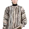 Fashion Kapital 7G Knit GAUDY Crew Sweater - Brown