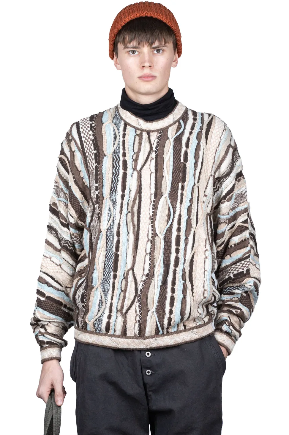 Best Kapital 7G Knit GAUDY Crew Sweater - Brown