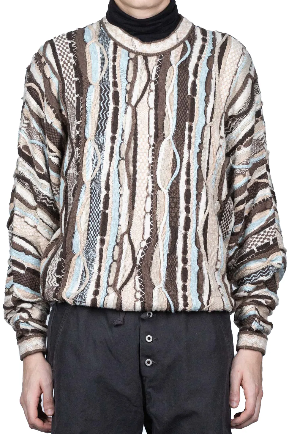 Best Kapital 7G Knit GAUDY Crew Sweater - Brown