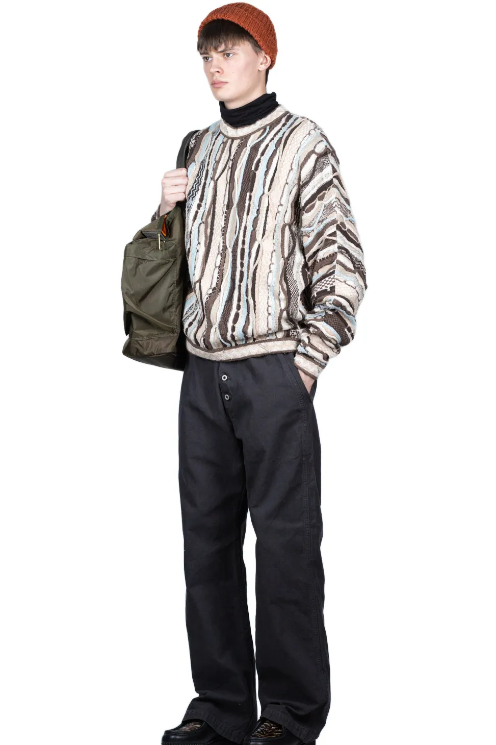 Best Kapital 7G Knit GAUDY Crew Sweater - Brown