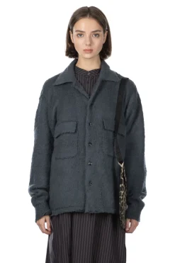 Sale Kapital 7G Shaggy Knit Board Shirt - Blue Grey