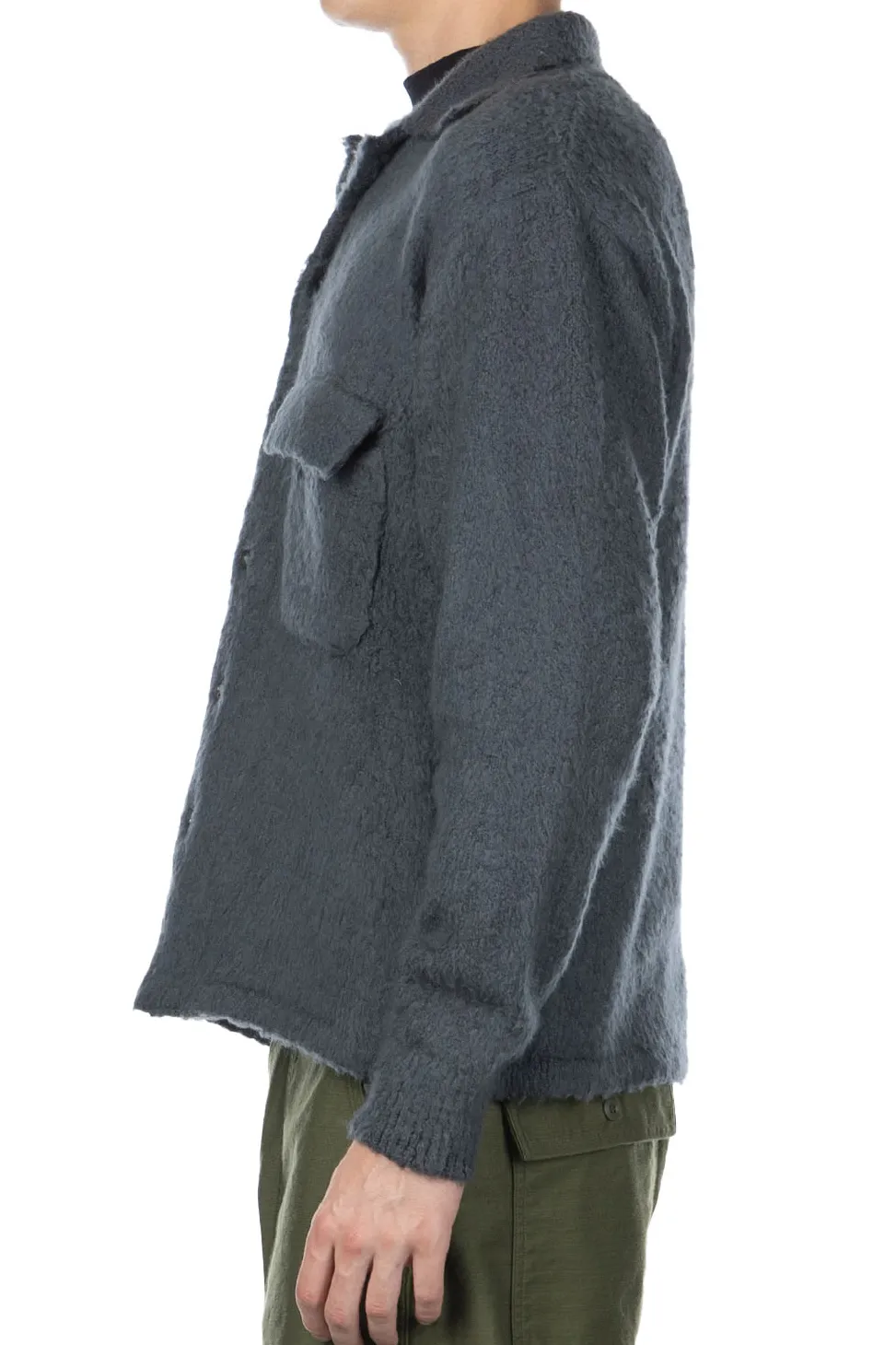 Clearance Kapital 7G Shaggy Knit Board Shirt - Blue Grey