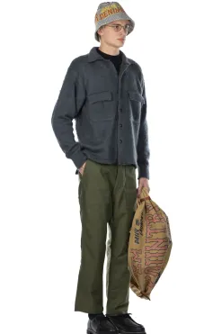 Clearance Kapital 7G Shaggy Knit Board Shirt - Blue Grey