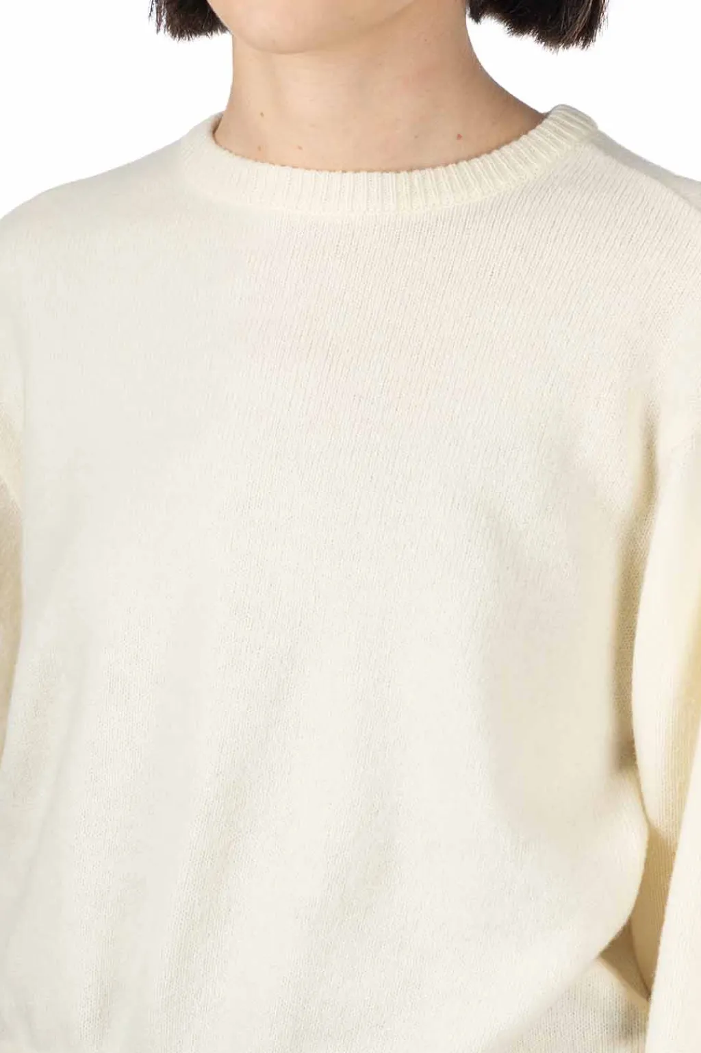 Fashion Kapital 7G Wool BOUFFANT Sleeve Sweater (LATVIA Embroidery) - Natural