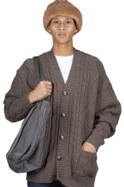Best Kapital 5G Wool Cable Knit Elbow-CAPITAL Cardigan - Mocha Brown