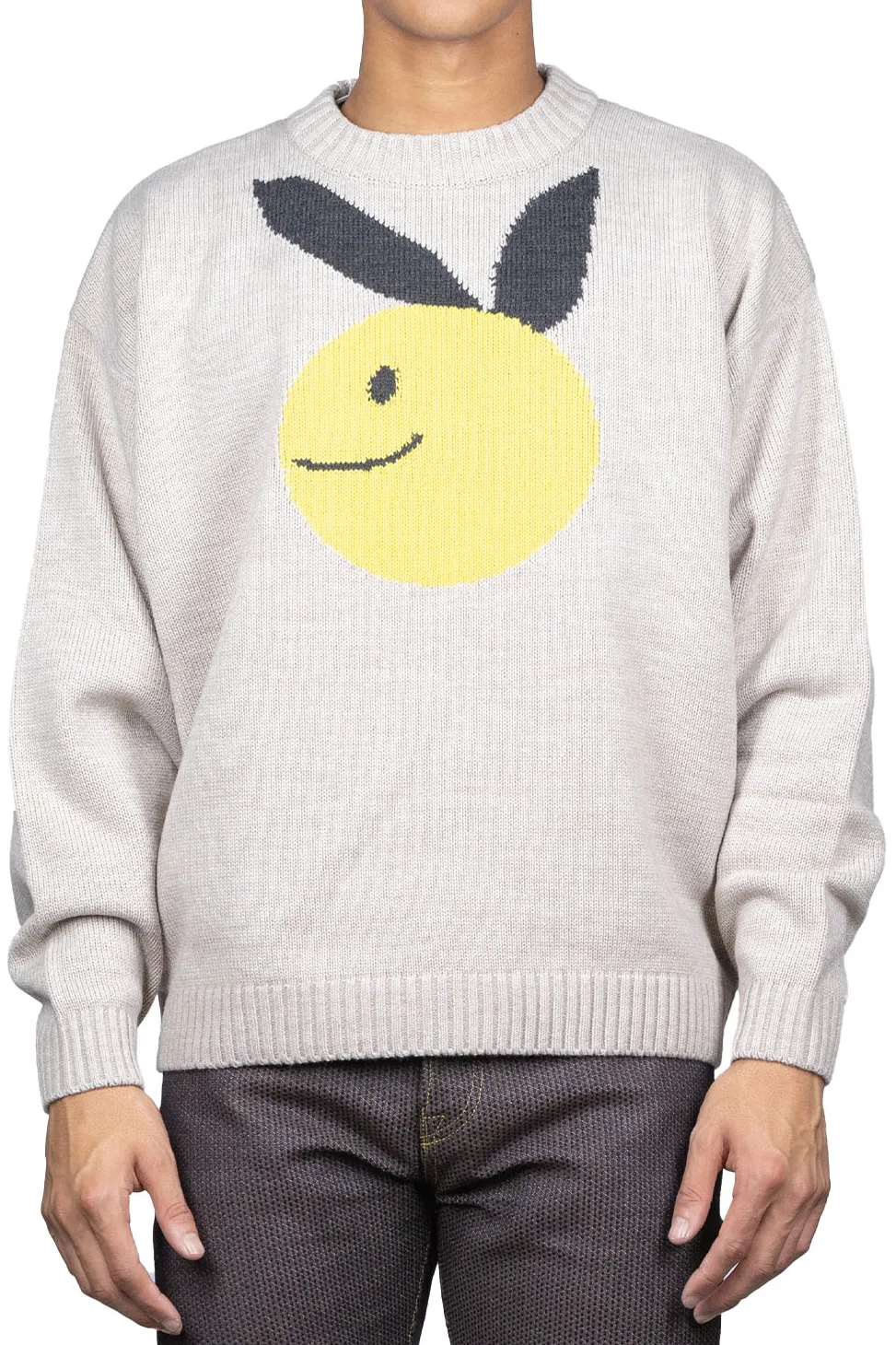 New Kapital 7G Wool Crew Sweater (CONEYBOWY) - Beige