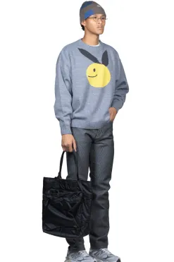 Hot Kapital 7G Wool Crew Sweater (CONEYBOWY) - Grey