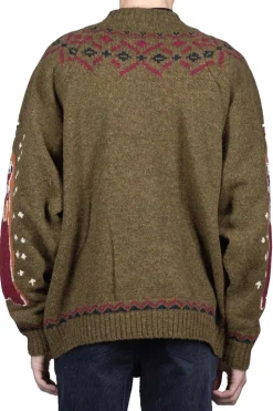 Hot Kapital 5G Wool Elbow VIRGIN MARY Nordic Sweater - Khaki