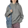 Outlet Kapital 5G Wool Hood Sweater (SPEAKEASY Embroidery) - Grey