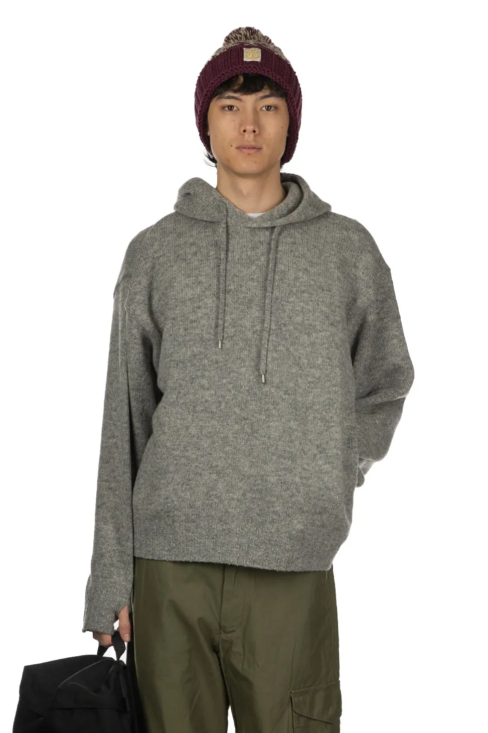 Discount Kapital 5G Wool Hood Sweater (SPEAKEASY Embroidery) - Grey