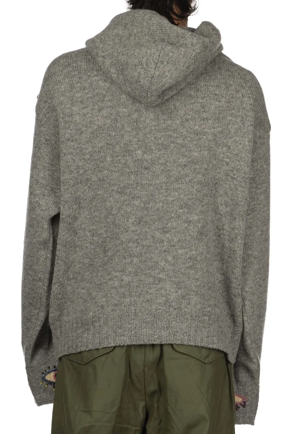 Discount Kapital 5G Wool Hood Sweater (SPEAKEASY Embroidery) - Grey