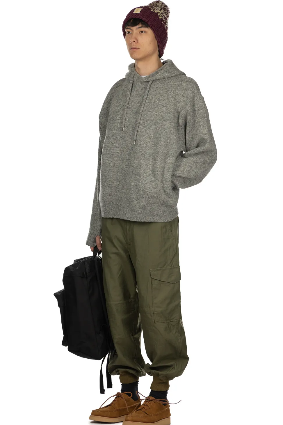 Discount Kapital 5G Wool Hood Sweater (SPEAKEASY Embroidery) - Grey