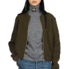 Clearance Kapital 8G Wool Rib Knit Zip Short Cardigan - Khaki