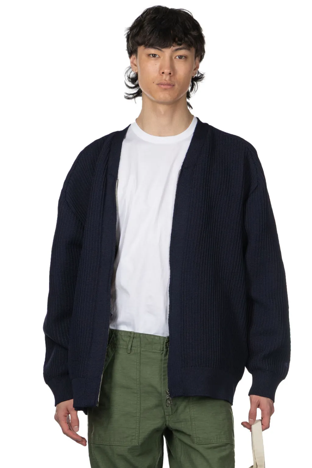 Sale Nanamica 5G Zip Cardigan - Navy