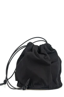 Fashion amiacalva Gabardine Drawstring Bag - Black