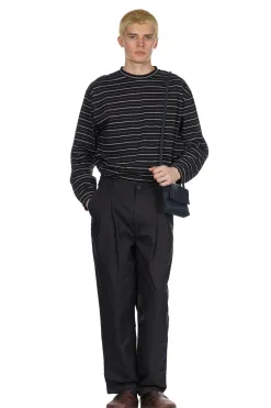 New Still by Hand Garment Dye 2 Tuck Pants - Ink Black