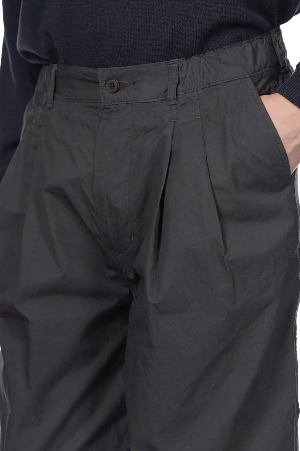 Fashion Still by Hand Garment Dye 2 Tuck Pants - Green Charcoal