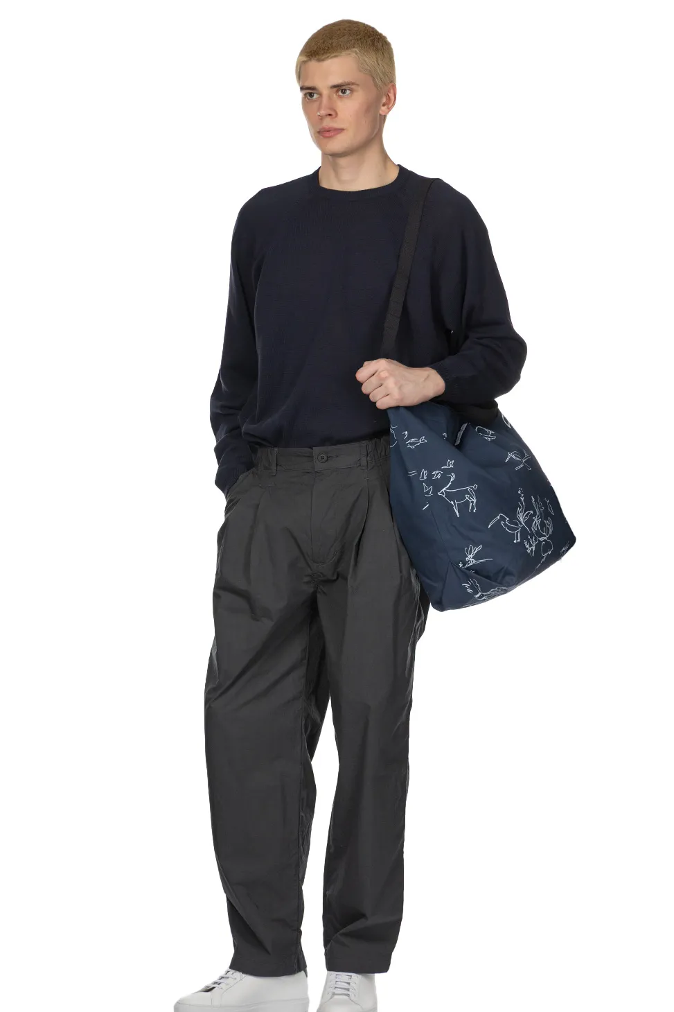 Fashion Still by Hand Garment Dye 2 Tuck Pants - Green Charcoal