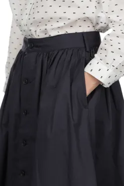 Outlet Engineered Garments Gather Skirt - Dark Navy Highcount Twill