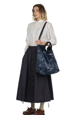 Outlet Engineered Garments Gather Skirt - Dark Navy Highcount Twill