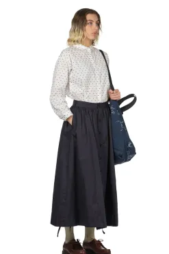 Outlet Engineered Garments Gather Skirt - Dark Navy Highcount Twill