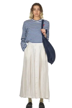 Sale Engineered Garments Gather Skirt - White Rayon Embroidery Eyelet