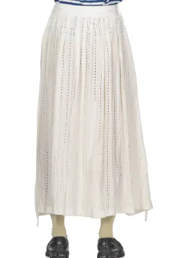 Sale Engineered Garments Gather Skirt - White Rayon Embroidery Eyelet