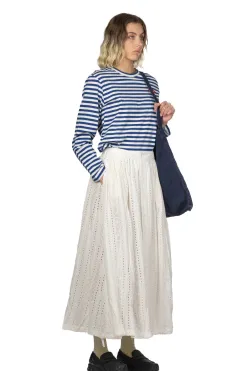 Sale Engineered Garments Gather Skirt - White Rayon Embroidery Eyelet