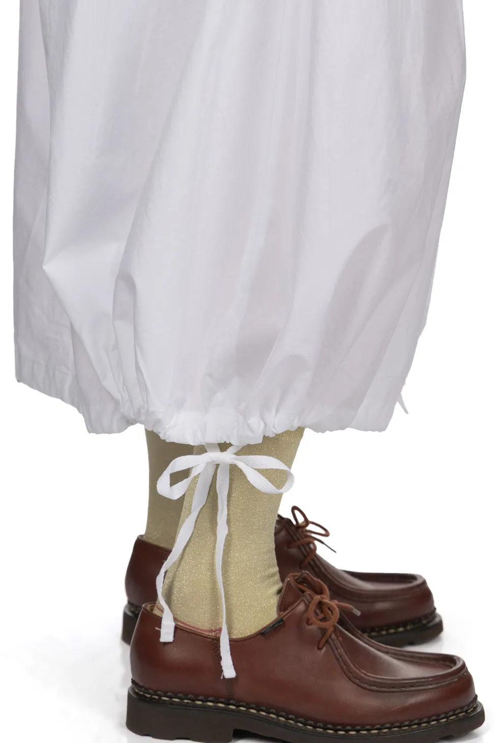 Online Engineered Garments Gather Skirt - White 100s 2 Ply Broadcloth