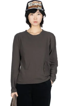 Hot Kapital Gauze Jersey BISCUIT Pocket LS Tee - Ink Black