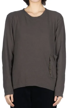 Hot Kapital Gauze Jersey BISCUIT Pocket LS Tee - Ink Black
