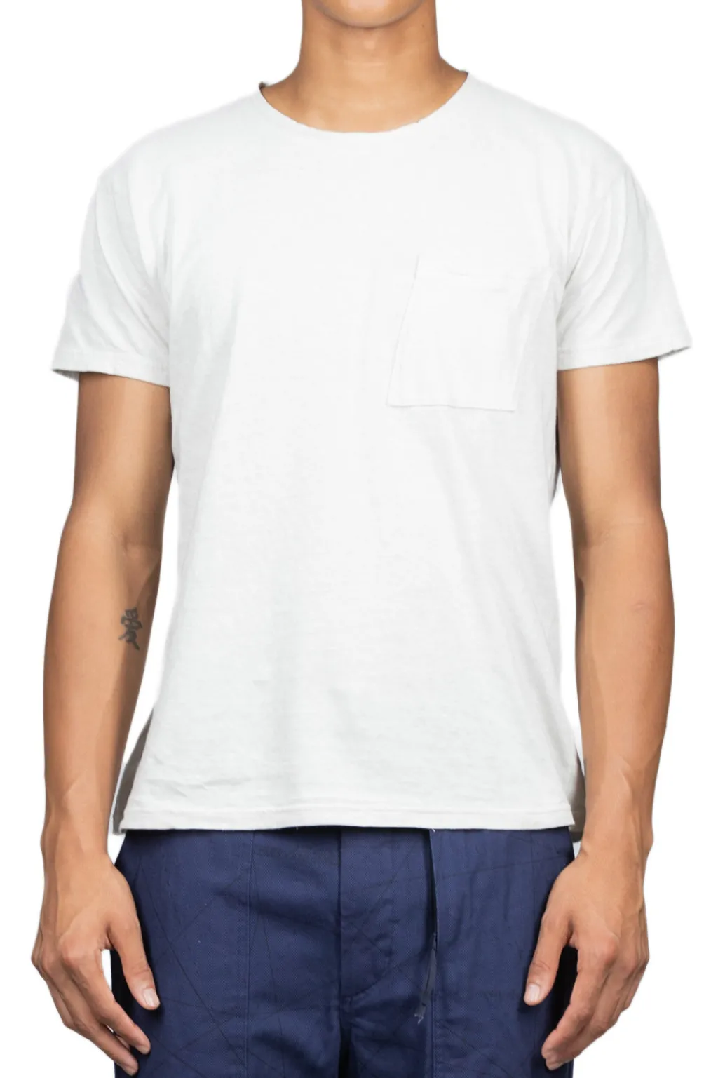 Sale Kapital Gauze Jersey Crew Pocket T - Ivory