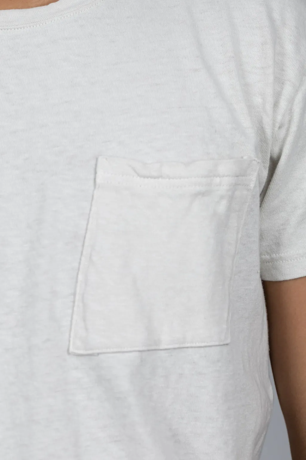 Sale Kapital Gauze Jersey Crew Pocket T - Ivory