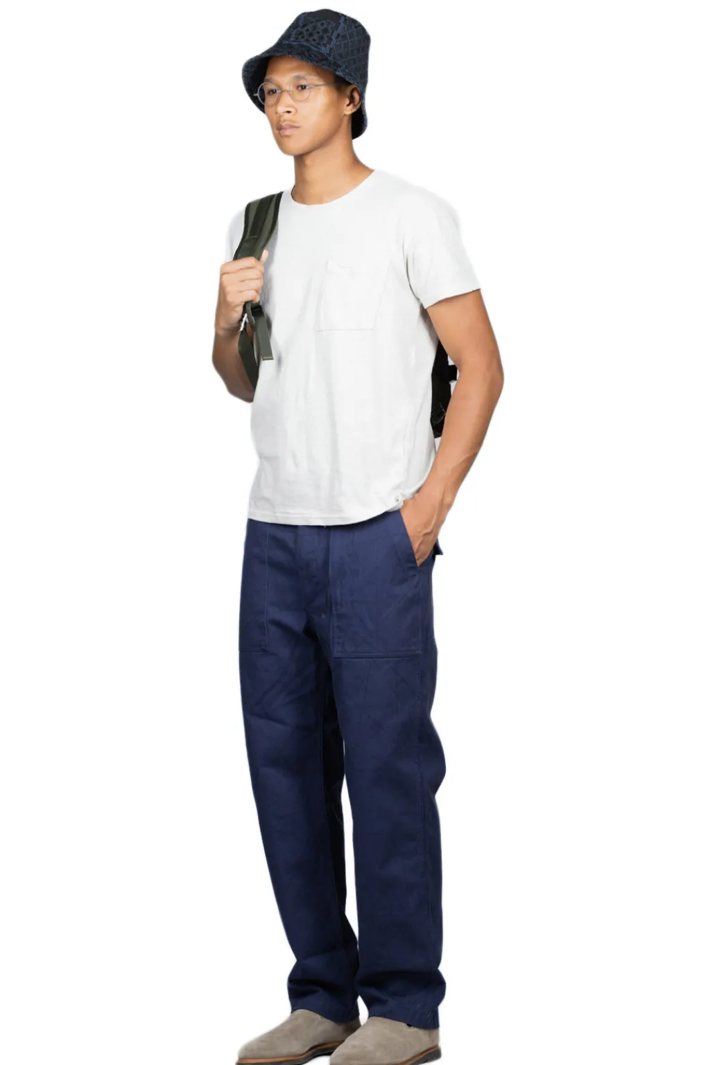 Sale Kapital Gauze Jersey Crew Pocket T - Ivory