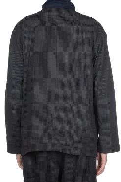 Clearance ts(s) Gingham Plaid Reversible Collarless Jacket
