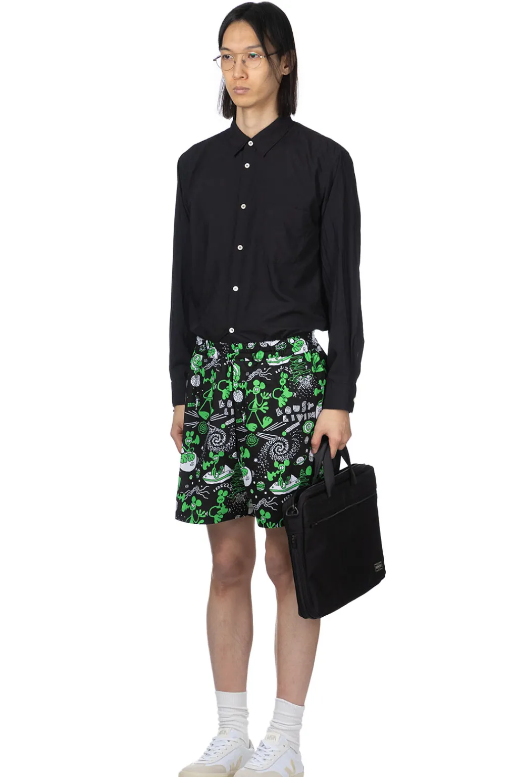 Online Junya Watanabe MAN Graphic-print Cotton Shorts