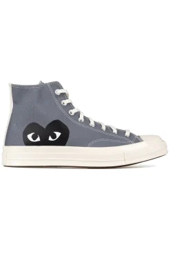 New Comme Des Garcons Play Grey Converse - Half Heart Chuck 70 High Sneakers