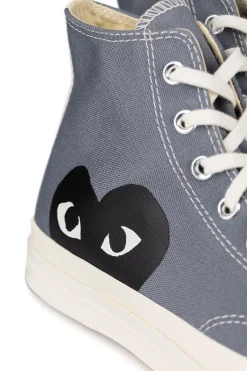 Clearance Comme Des Garcons Play Grey Converse - Half Heart Chuck 70 High Sneakers