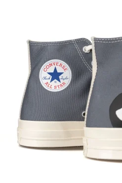 New Comme Des Garcons Play Grey Converse - Half Heart Chuck 70 High Sneakers