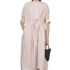 Online TOUJOURS Half Bishop Sleeve String Dress - Shell Pink